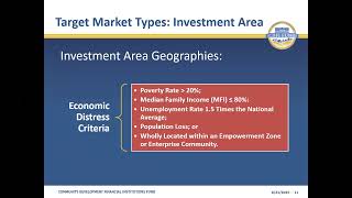 CDFI Certification Target Market Requirements