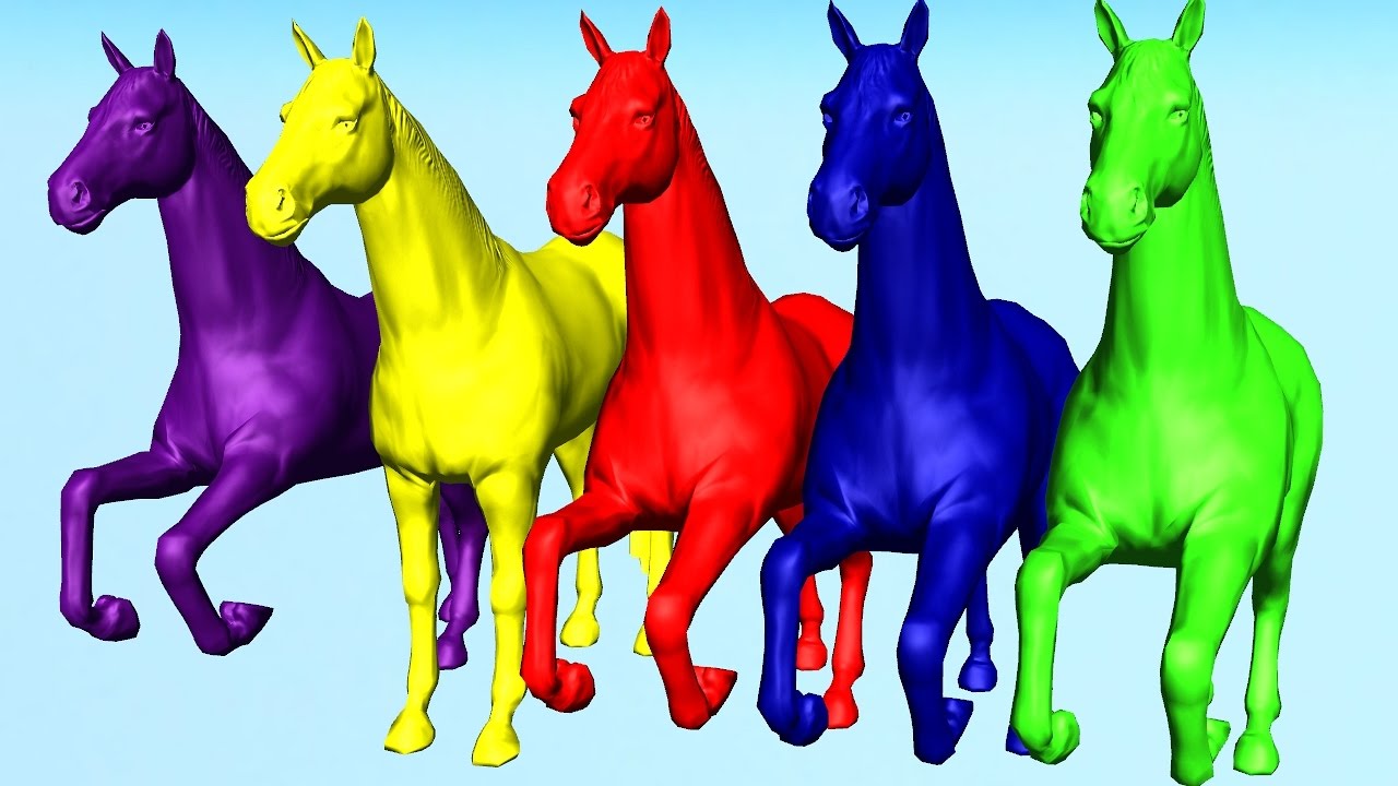 3D Color Horse Song || Learning Color for Children || Cartoon 3D Horse ...
