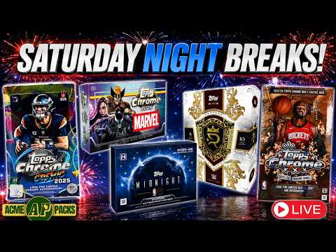 Saturday Night Sports Card Breaks! TOPPS CHROME MARVEL, COSMIC NFL, ROYALTY WWE , & MORE!