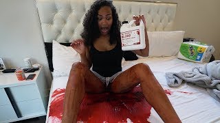 BLOODY PERIOD SEX PRANK ON BOYFRIEND!!!! GONE WRONG!!