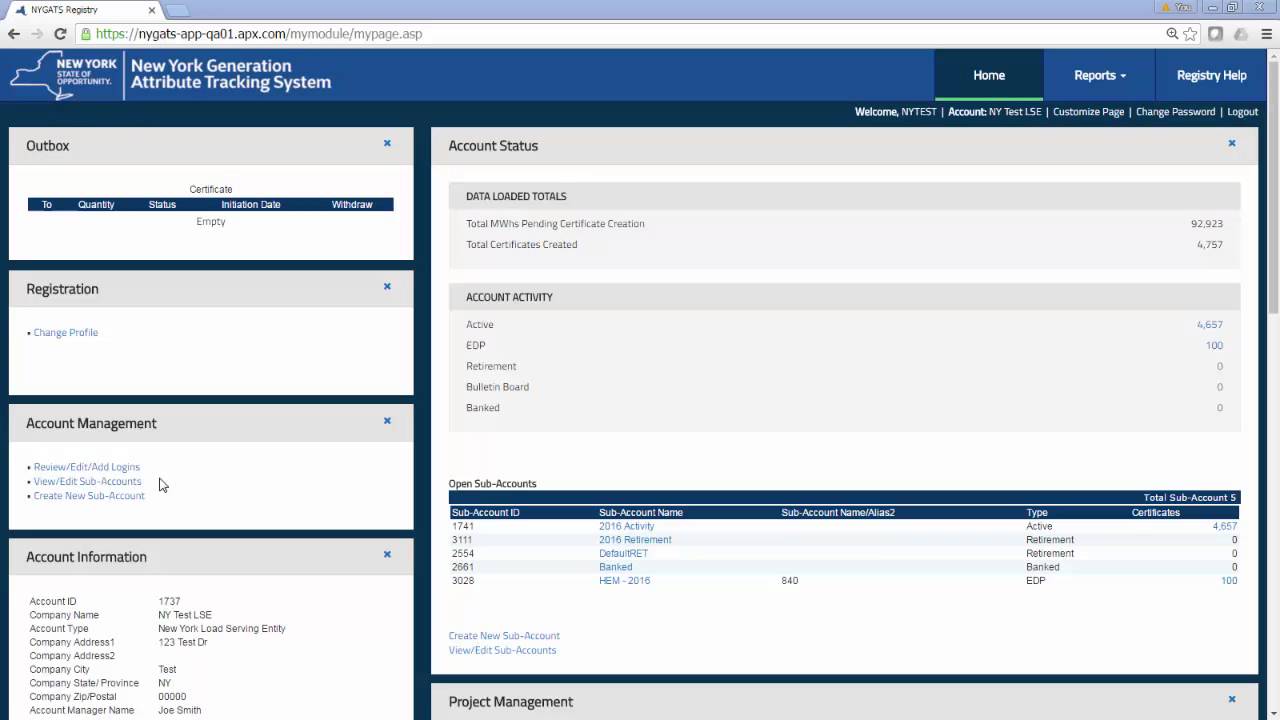 NYGATS Account Navigation and Login Management