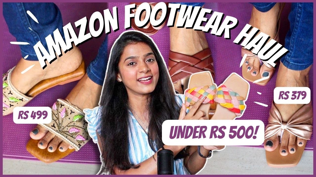 Trendy *Amazon* footwear haul under Rs 500!😱✨ Flats, casuals, sandals etc.