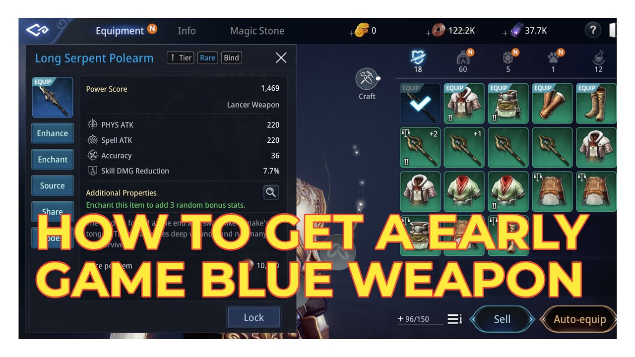 HOW TO GET A EARLY GAME BLUE WEAPON (MIR4)
