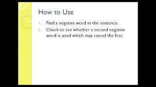 LN 05.07 Avoiding Double Negatives
