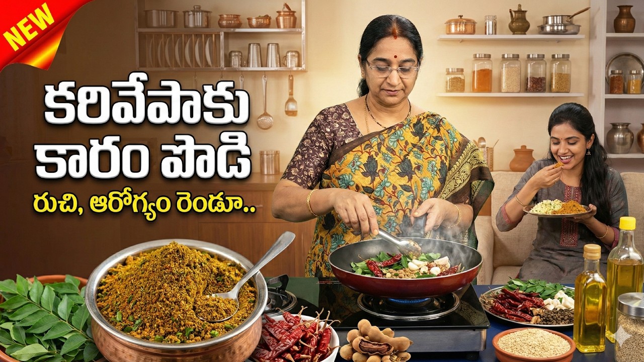 Special Karivepaku Podi Making At Home | Tasty & Healthy Curry Leaves Powder | Ramaa Raavi Kitchen