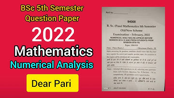 2022 MDU BSc Sem 5th Mathematics Question Paper Numerical Analysis @Dear_Pari
