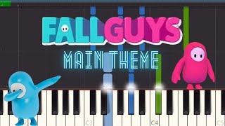 Fall Guys - Everybody Falls Main Theme Synthesia Piano Tutorial (With Sheet Music)