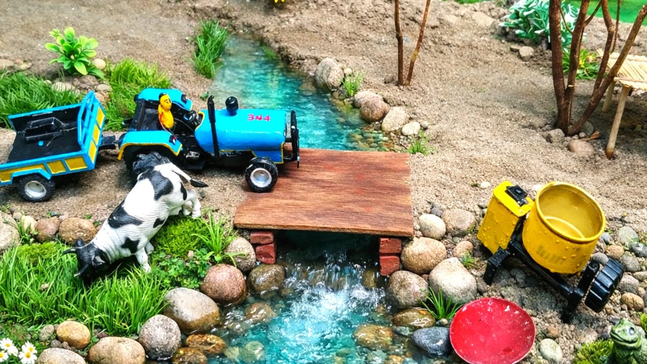 Diy Mini Bridge Construction  Mini Tractor Bricks And Wood use 
