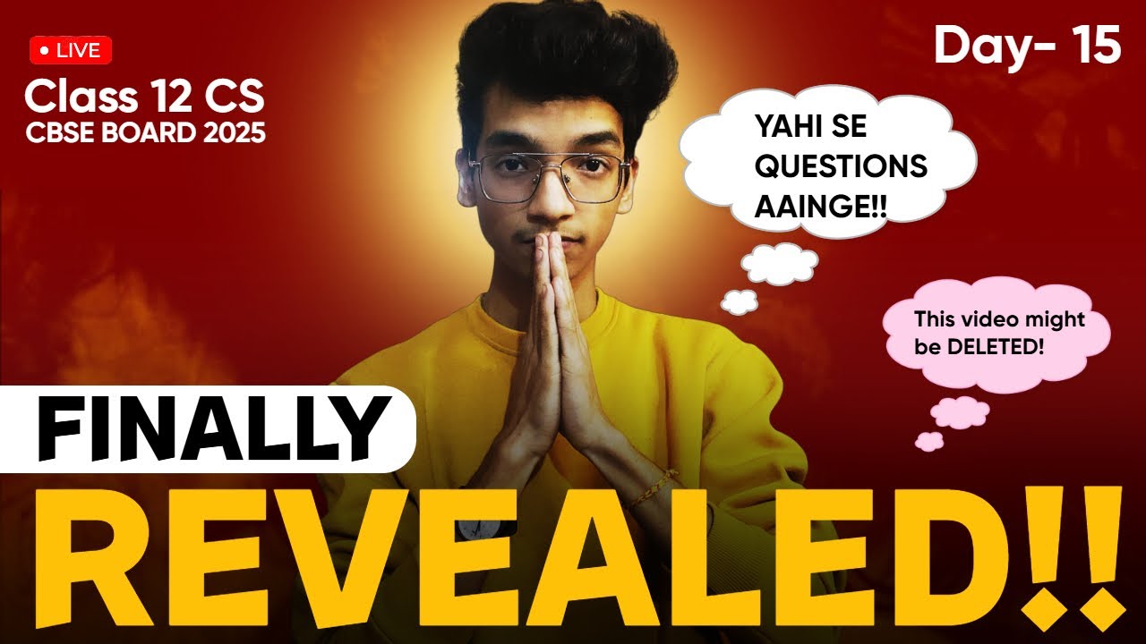 Skip this ONLY if your don't have Class 12 CS Exam on 29th March 2025 🔴 ...