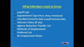 CSEA Layoff Information Webinar for New York State Executive Branch Employees - September 2020