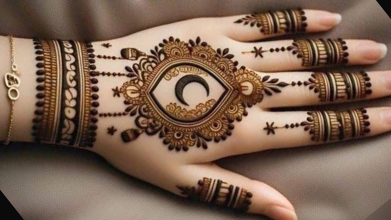 Chand wali mehandi design | Very beautiful stylish mehndi design for front hand | mehndi ka design |