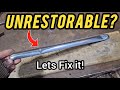 How to restore dents in steel trim 1953 chevy kustom chicken truck project