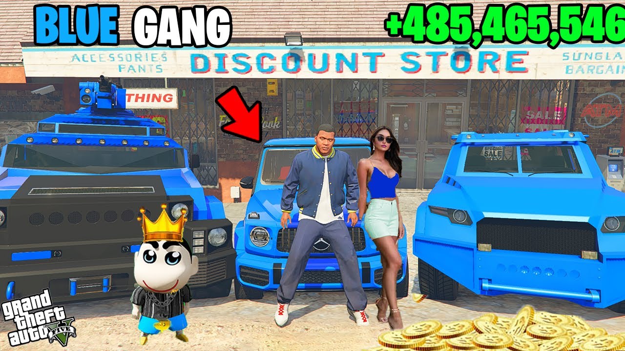 Franklin Blue Gang VS Shinchan Green Gang Special GANG Challenge In GTA 5!