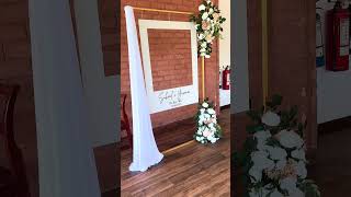Elegant Wedding Photo Booth Setup | Minimal Gold Frame Decor #theeventdestination #srilankawedding