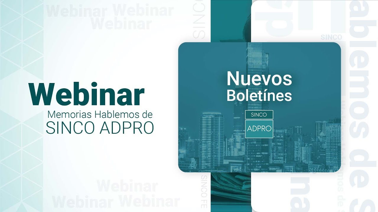 Webinar ADPRO - Novedades boletines - YouTube