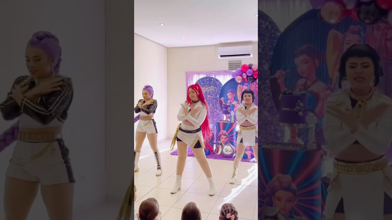 Huntrix - Guerreiras do K Pop Rumi, Zoey e Mira K Pop Demon Gunters Cosplayers Aniversário Infantil