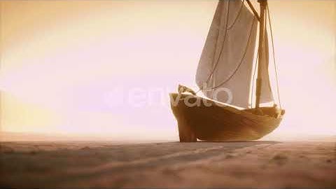Fishing or Fisherman Boat Abandoned in Desert | Motion Graphics - Envato elements