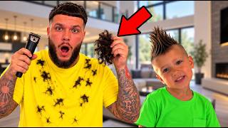 DAD GAVE HIM A HAIRCUT… GOOD OR BAD?!