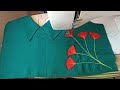 Fabric flower neck stiching//fabric bouquet neck//fabric rose neck //diy flower neck design