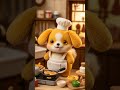 Sunny Puppy Cooking Pancakes | Cute Puppy Cooking | Plush Toy Stop Motion | Adorable Animal Shorts