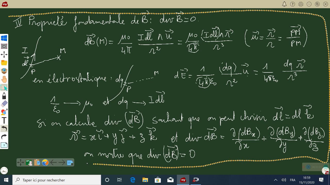 Propriété Fondamentale  de B et potentiel vecteur