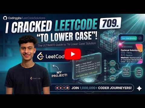 In this video, I solve LeetCode Problem 709 — To Lower Case using C++.