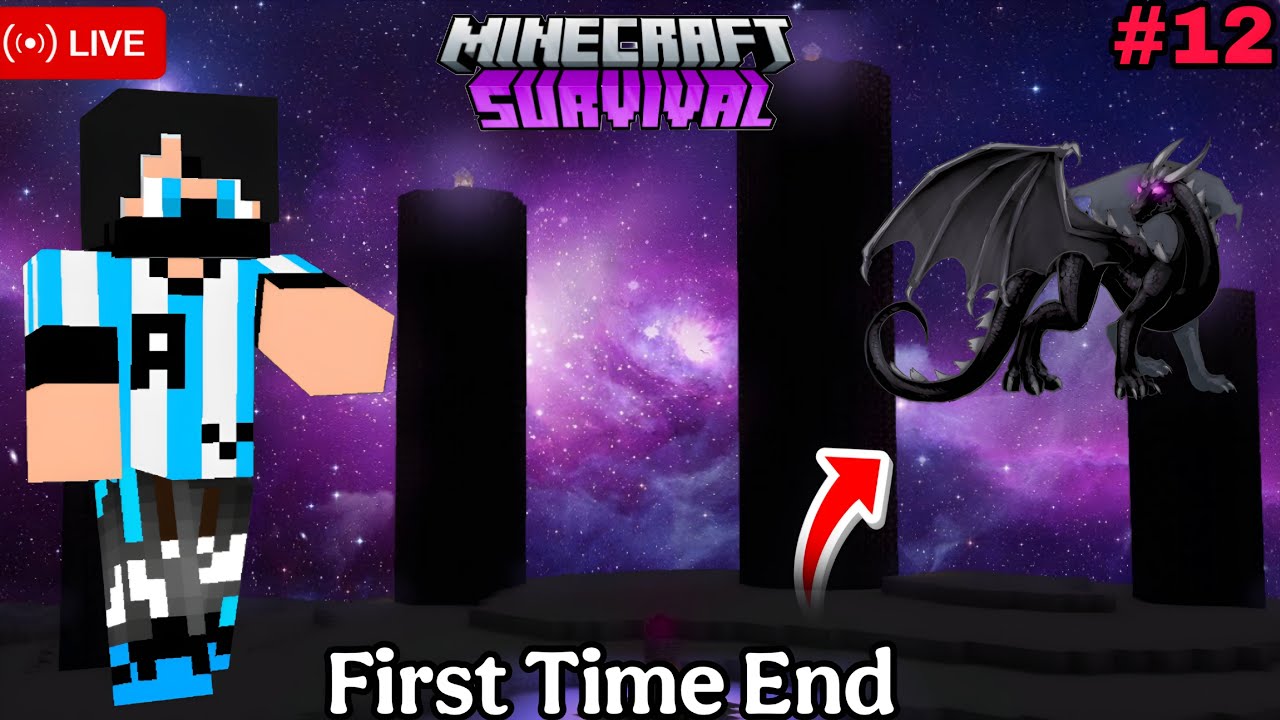 Minecraft - Ender Dragon Kill - First' Time End /Minecraft Survival World Day-12