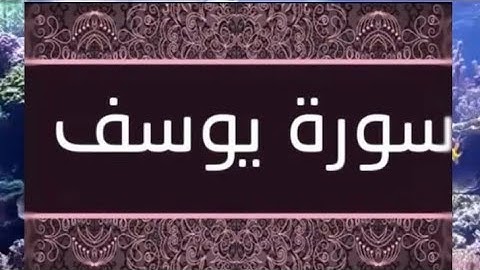 تلاوة هادئة ورائعة تقشعر لها الأبدان : سورة يوسف