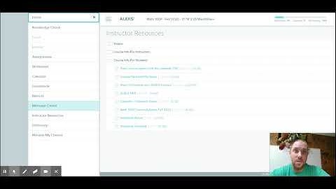 ALEKS Menu and Message Center