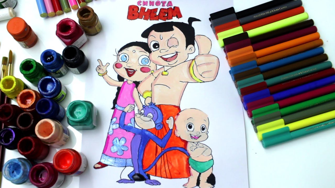 Chhota Bheem colouring page | colouring Chhota Bheem cartoon | Chota Bheem colouring