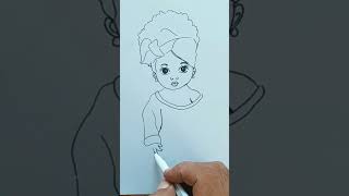 Cute baby girl drawing. #youtubeshorts #howto #pencildrawing