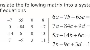 Translating between systems of equations and matrices
