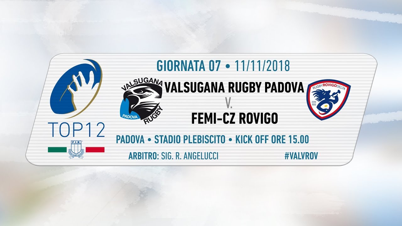 TOP12 2018/19, Giornata 7 - Valsugana Rugby Padova v Femi-CZ Rovigo