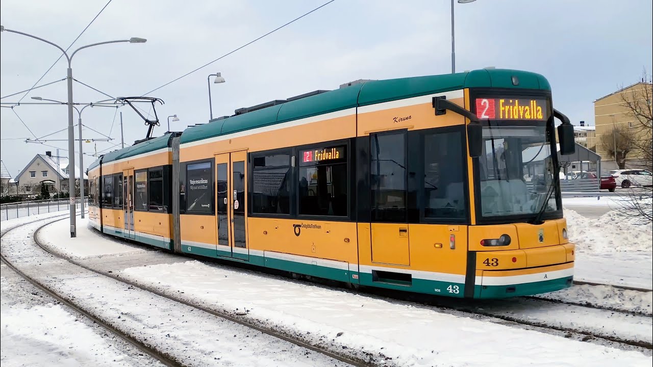 Trams in Norrköping, Sweden (02.12.23)