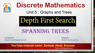 Depth First Search  | Spanning Tree ||  Discrete Mathematics | Unit 5 | CSE,IT
