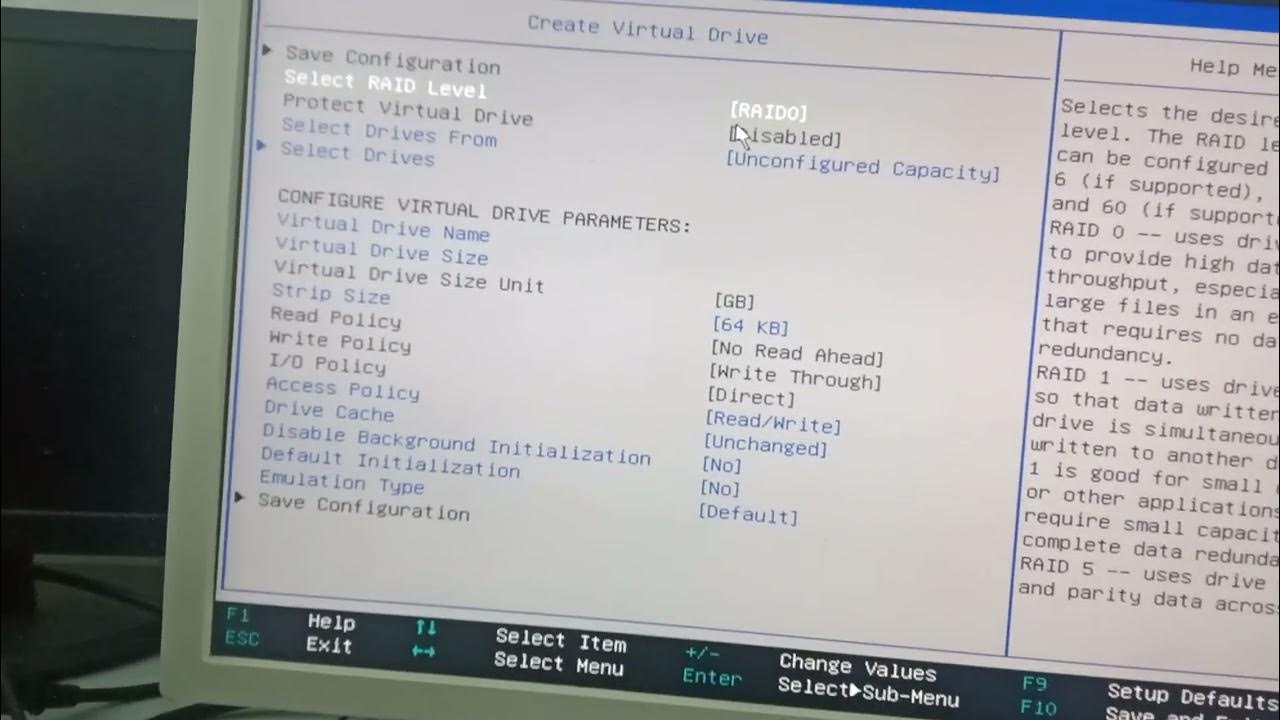 AVAGO MegaRAID (Ventura) Configuration Utility RAID Configuration