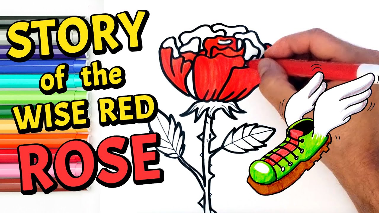 How to Draw a Red Rose | Kids Story - YouTube
