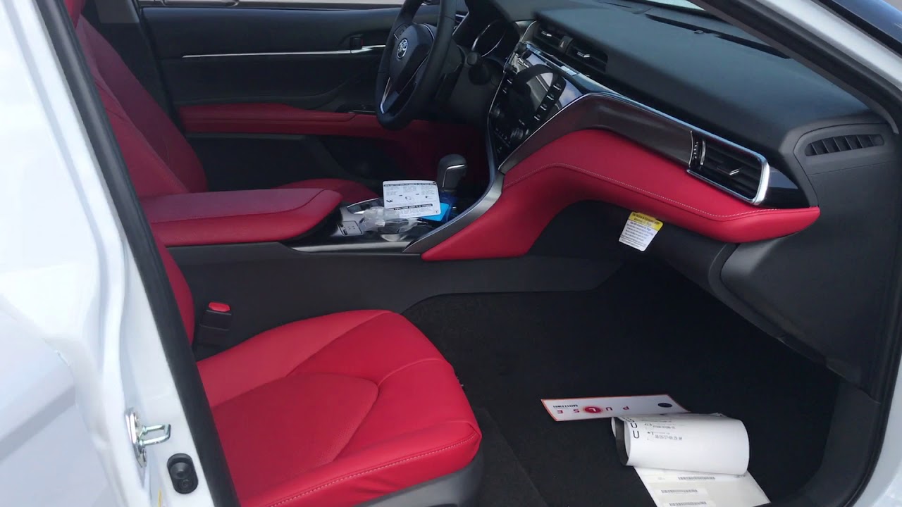 2018 TOYOTA CAMRY XSE with RED LEATHER INTERIOR - YouTube