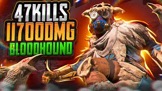 : -182! 47 KILLS & 11700 DMG ON BLOODHOUND.EXE, FOR 2 GAMES     apex legends