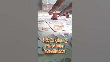 4×2 3d glossy floor tiles installation #shorts #tilesinstallation #tilesdecoration