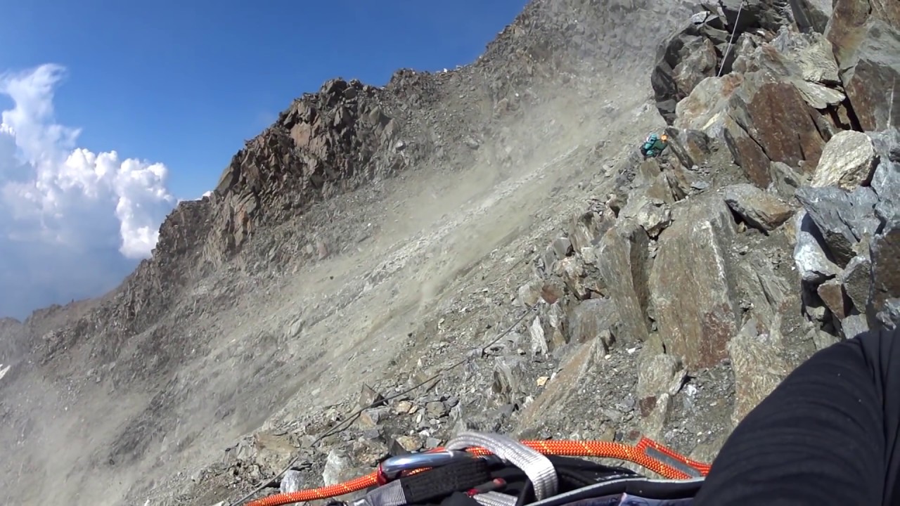 Grand Couloir ( Mont Blanc ) Rock falling 11/08/2015 