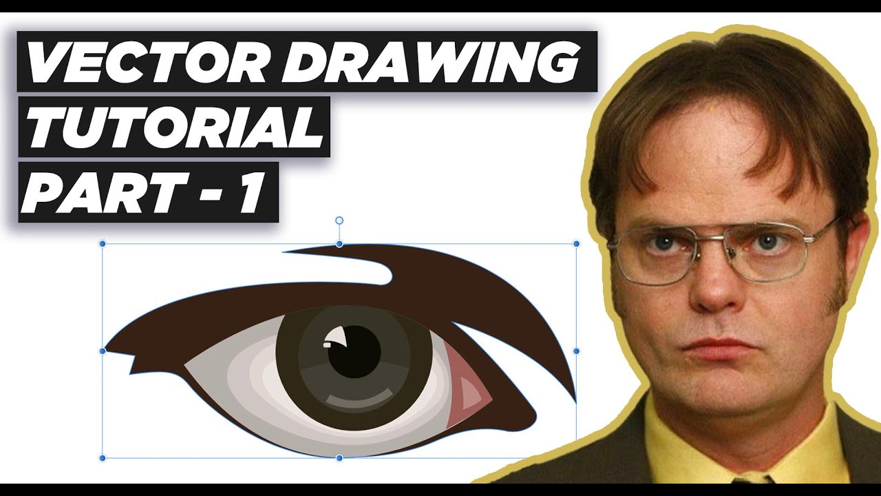 Dwight Vector Vector Drawing Tutorial | The Office Dwight Schrute Part-1 (eye ...