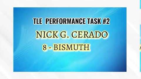 TLE performance task l My pictures