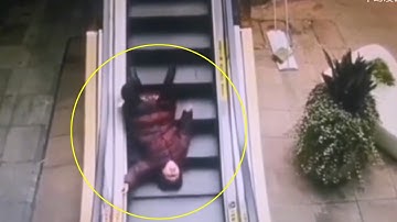 😨ESCALATOR ACCIDENT