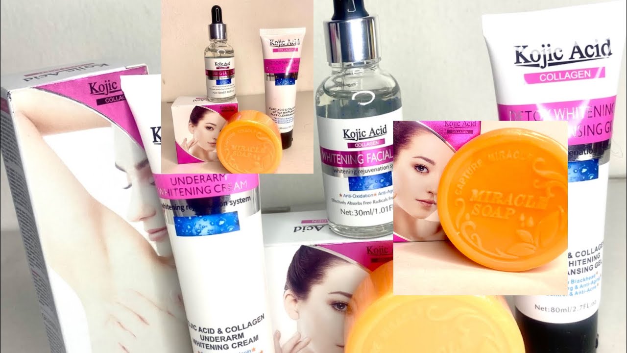 Gamme La La La - Savon, Huile, Crème Visage Blanchissant - Gluta Acid Kojic Fort