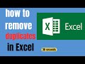 How to Remove Duplicates in Microsoft Excel in 30 seconds.