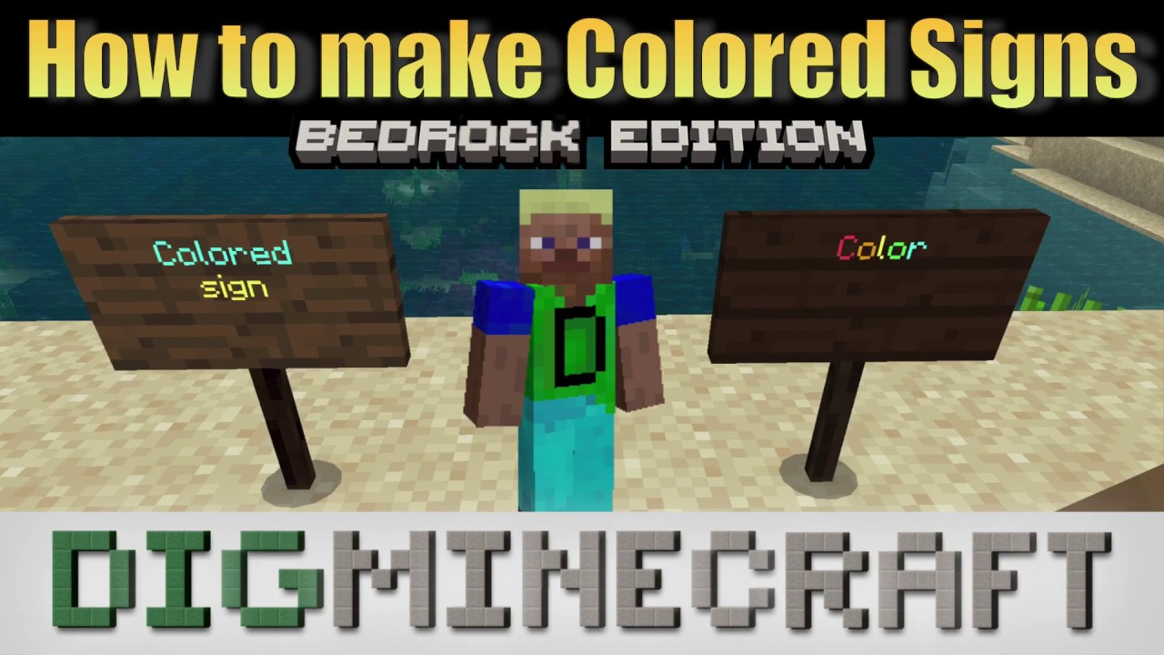 How to make a Colored Sign in Minecraft Bedrock Edition