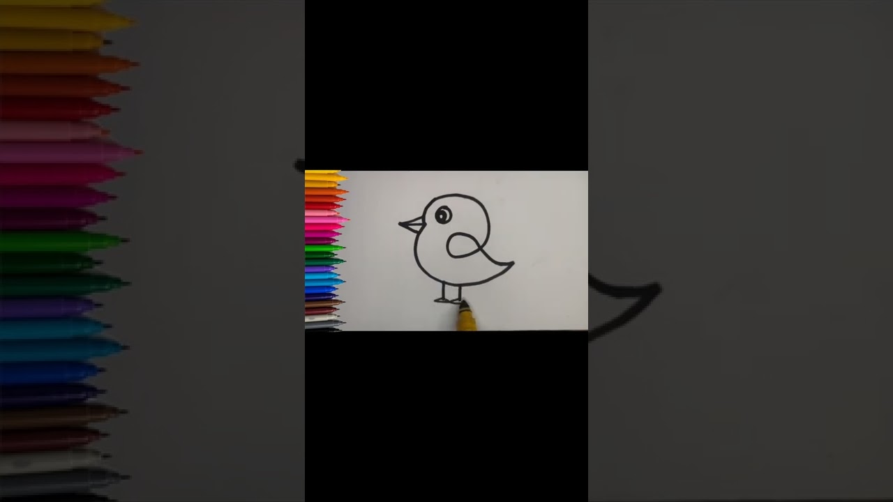 Yellow bird easy drawing 