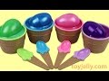 Learn Colors with Clay Slime Ice Cream Surprise Cups, Finding Dory, Santa, Angel, Kinder Eggs Toys