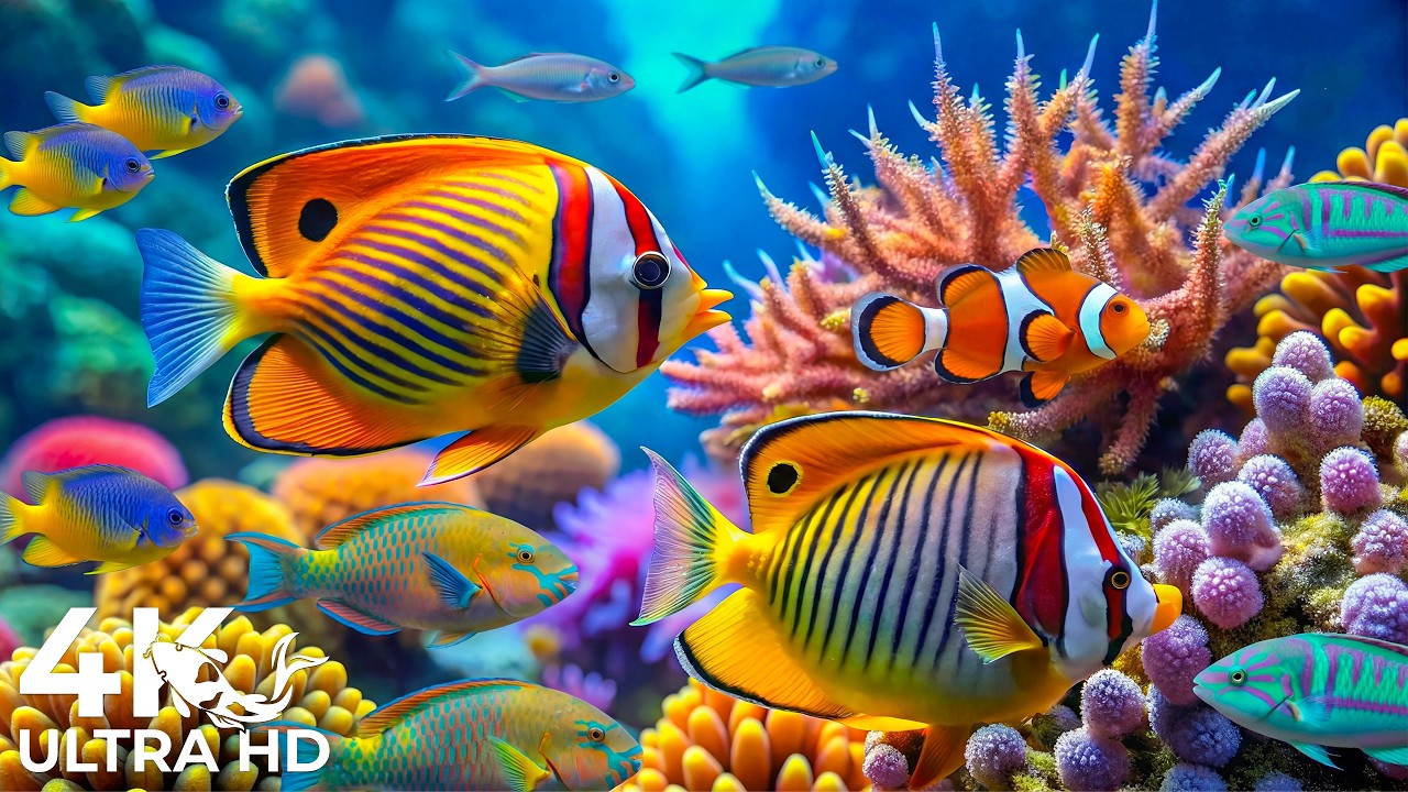 4K Aquarium Serenity 🌊 Vibrant Coral Fish • Gentle Ocean Soundscape for Deep Relaxation